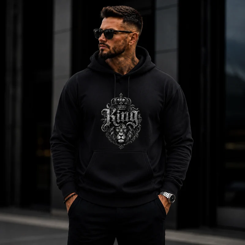 Statement King Löwe Lion Hoodie Pullover Frontprint & Backprint | Unisex