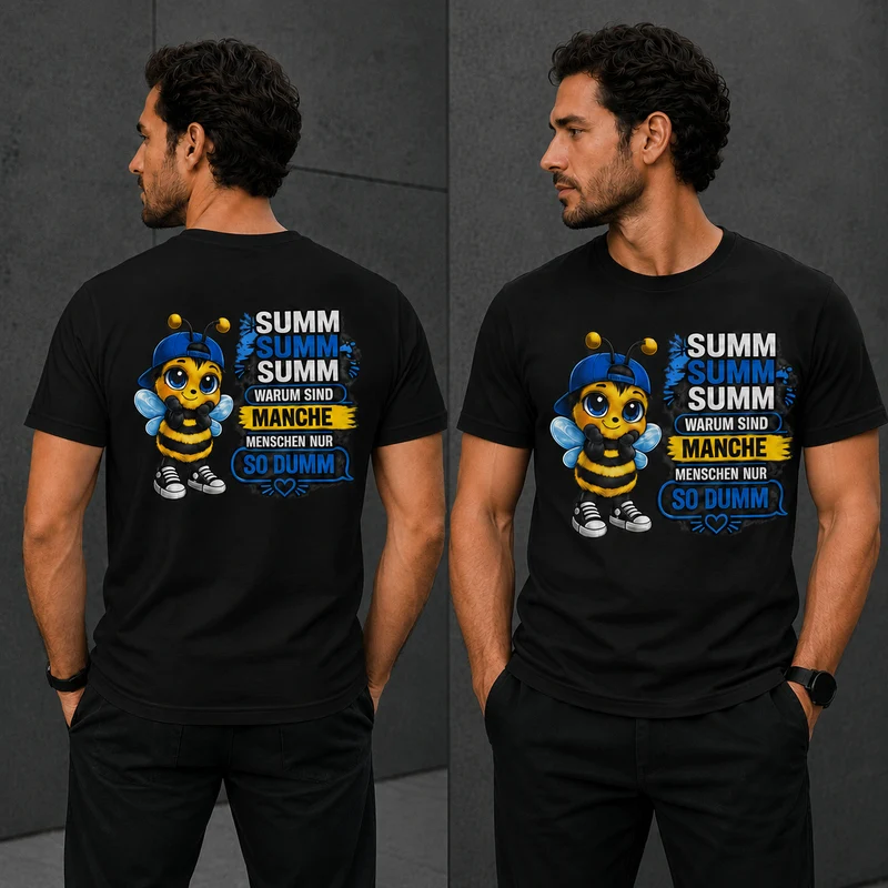 Statement Biene Dumm T-Shirt Shirt Frontprint & Backprint | Unisex