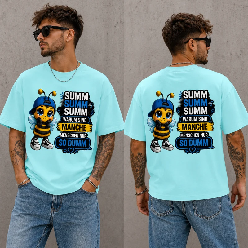 Statement Biene Dumm T-Shirt Shirt Frontprint & Backprint | Unisex