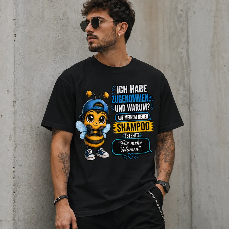Statement T-Shirt Statement Shirt Biene Shampoo Frontprint & Backprint | Unisex