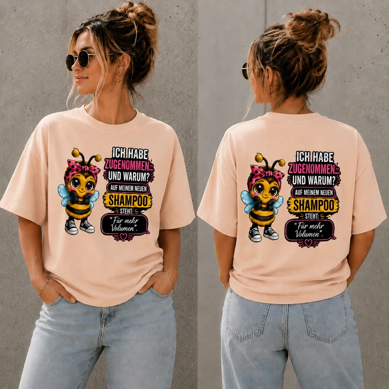 Statement T-Shirt Statement Shirt Biene Shampoo Frontprint & Backprint | Unisex