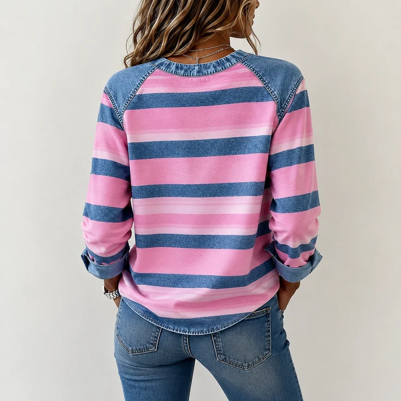 Vitkoriya – Lässiges Gestreiftes Sweatshirt