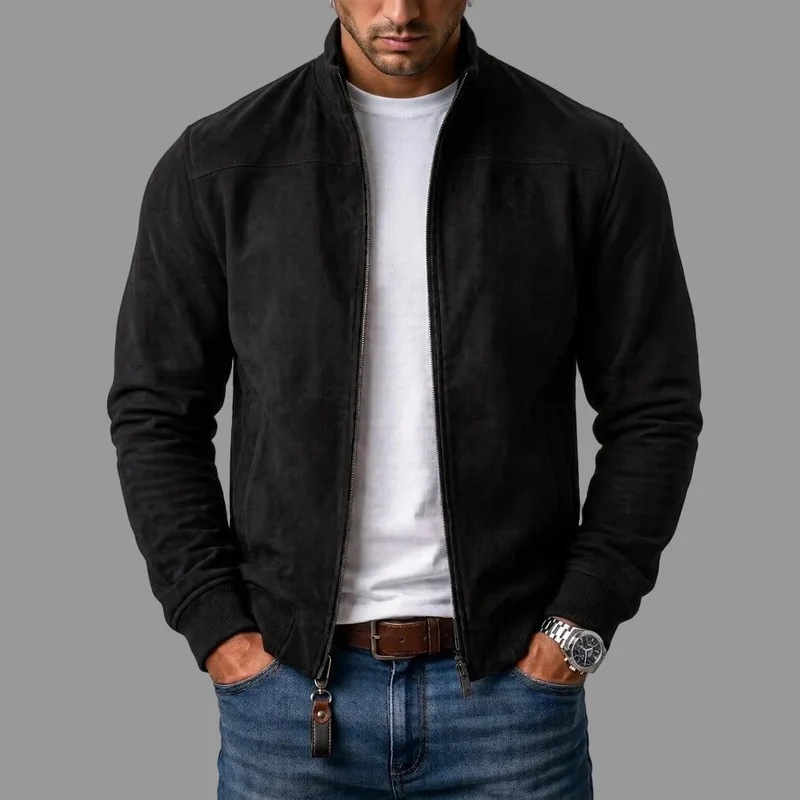 Brayden - Bomber Jacke Aus Wildleder