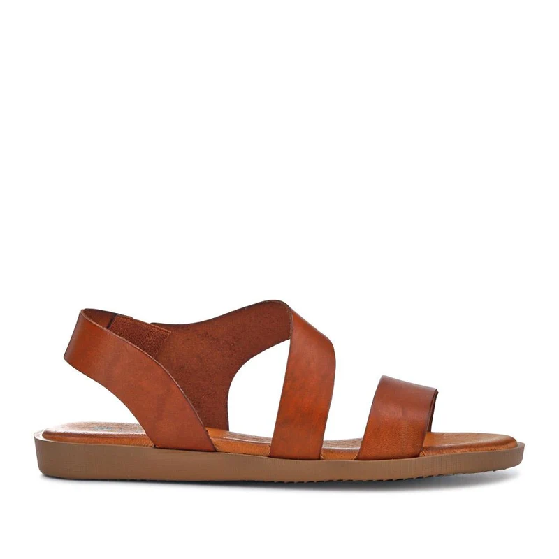 Elasticated Leather Sandals - PERSI41000 / 327 542 - Tan