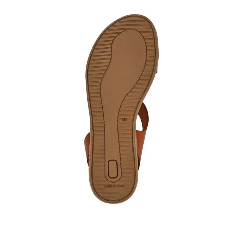 Elasticated Leather Sandals - PERSI41000 / 327 542 - Tan