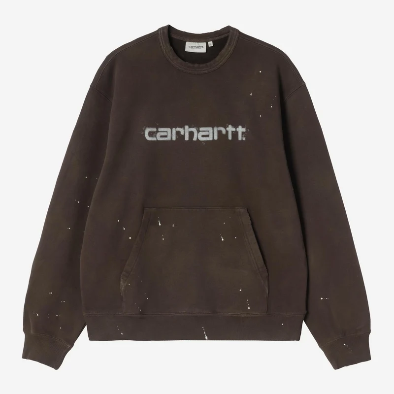 Carhartt WIP Herren-Sweatshirt „Maler“ | Tabak-Zerstörungs-Waschspritzer