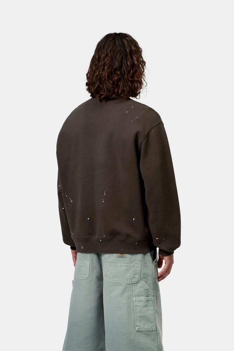 Carhartt WIP Herren-Sweatshirt „Maler“ | Tabak-Zerstörungs-Waschspritzer