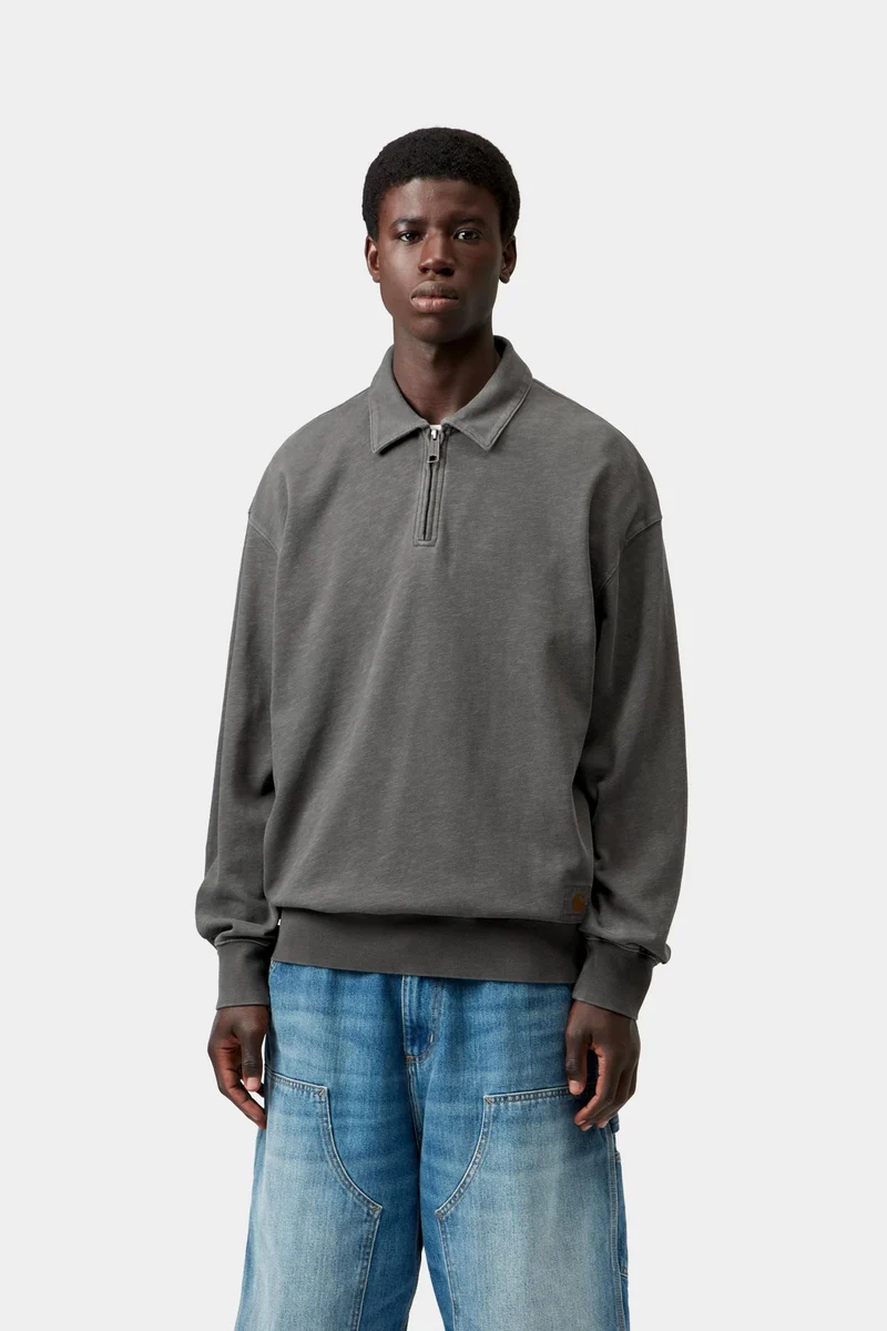 Carhartt WIP Harper Polohemd für Herren | Schwarz, stückgefärbt