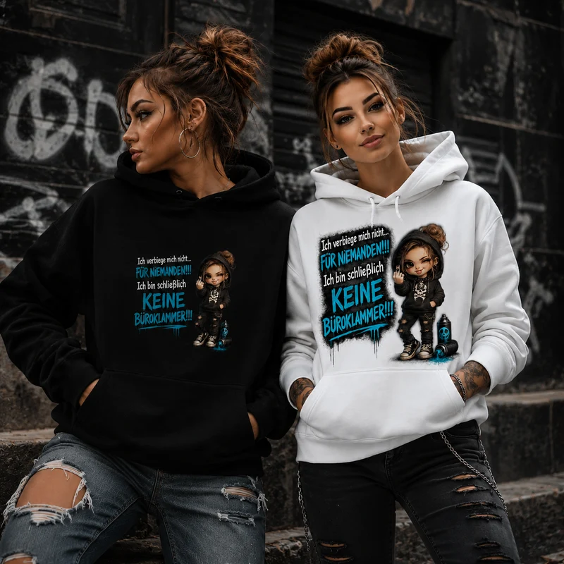 Hoodie Badass Chibi Girl | Frontprint & Backprint | Unisex