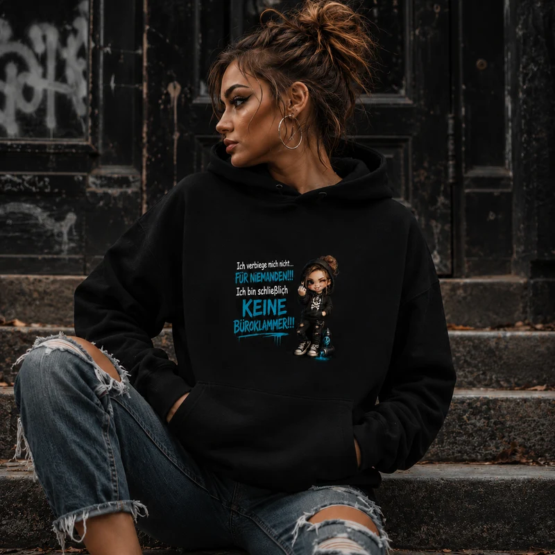 Hoodie Badass Chibi Girl | Frontprint & Backprint | Unisex