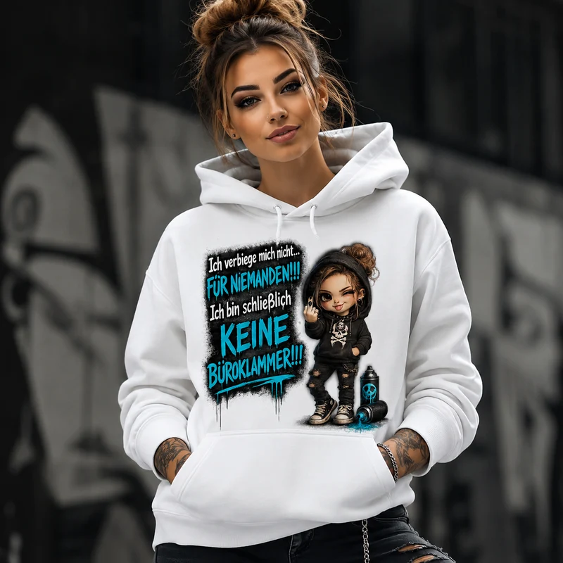 Hoodie Badass Chibi Girl | Frontprint & Backprint | Unisex
