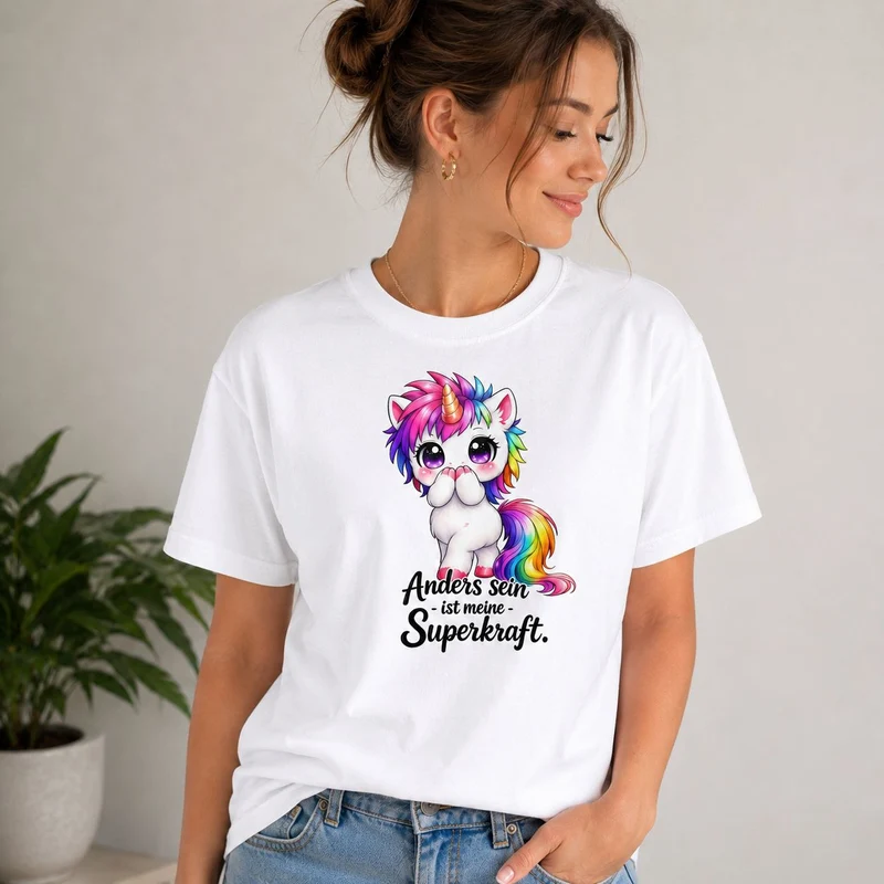 Statement Shirt „Anders sein ist meine Superkraft“