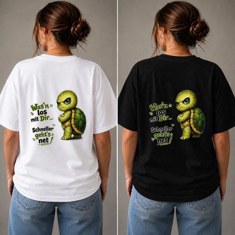 Was’n los mit Dir? Schildkröte - Lustiges Unisex T-Shirt - Statement Shirt