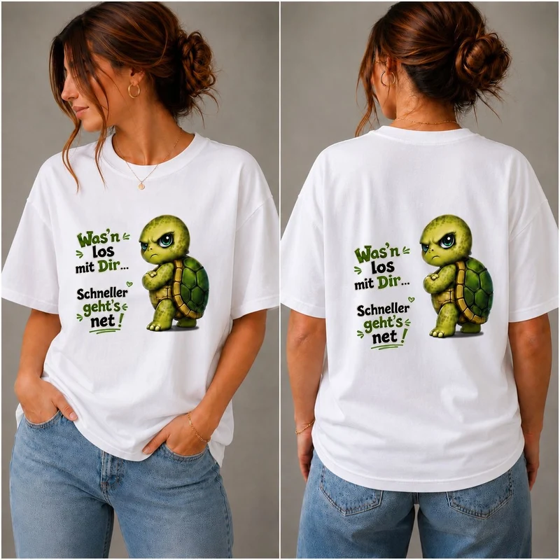 Was’n los mit Dir? Schildkröte - Lustiges Unisex T-Shirt - Statement Shirt