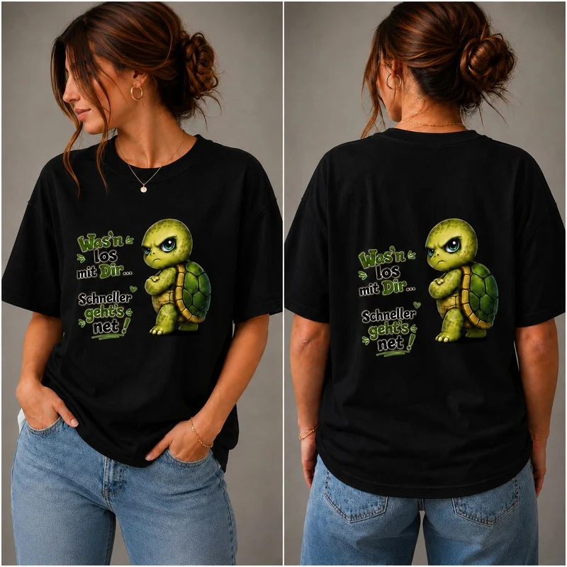 Was’n los mit Dir? Schildkröte - Lustiges Unisex T-Shirt - Statement Shirt