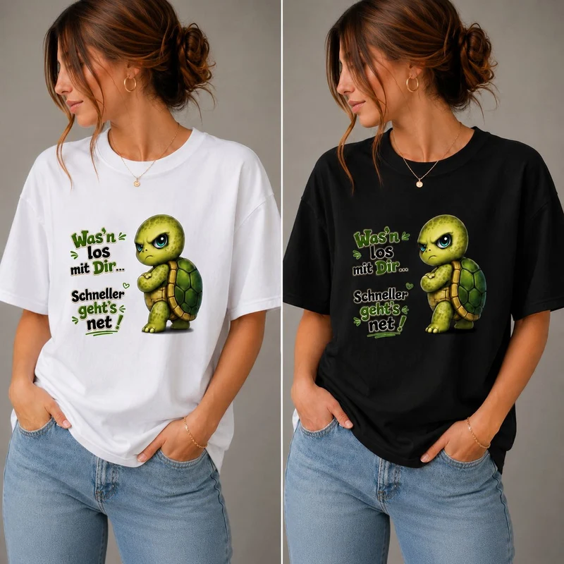 Was’n los mit Dir? Schildkröte - Lustiges Unisex T-Shirt - Statement Shirt