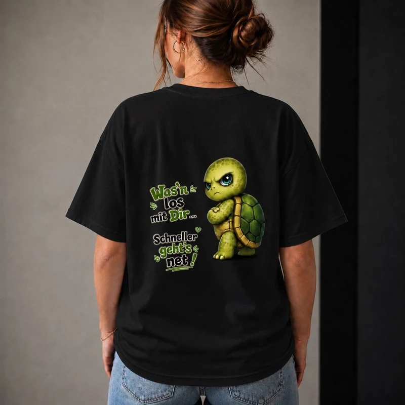 Was’n los mit Dir? Schildkröte - Lustiges Unisex T-Shirt - Statement Shirt