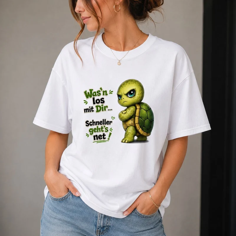 Was’n los mit Dir? Schildkröte - Lustiges Unisex T-Shirt - Statement Shirt