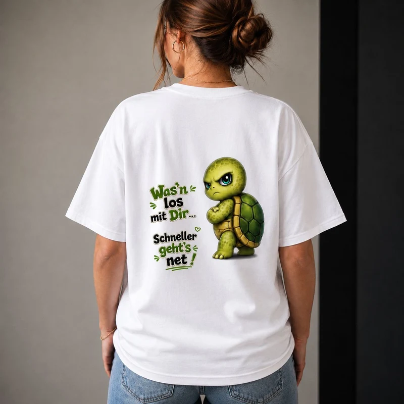 Was’n los mit Dir? Schildkröte - Lustiges Unisex T-Shirt - Statement Shirt