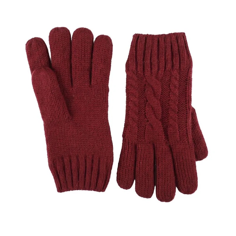 Warm Cable Knit Gloves - SISK44002 / 329 899 - Cherry
