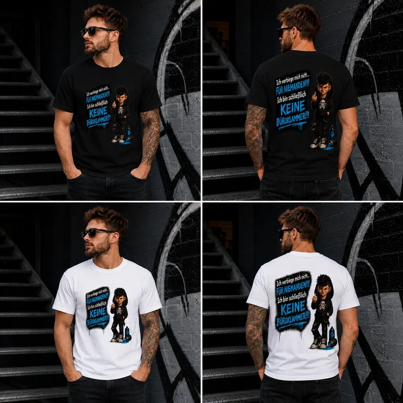 Statement T-Shirt Ich verbiege mich nicht... männlich Frontprint & Backprint Unisex