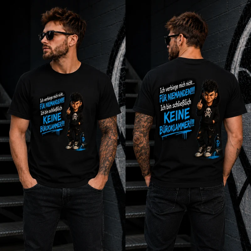 Statement T-Shirt Ich verbiege mich nicht... männlich Frontprint & Backprint Unisex