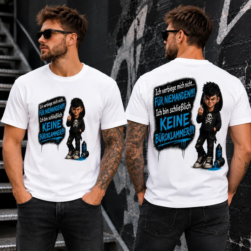 Statement T-Shirt Ich verbiege mich nicht... männlich Frontprint & Backprint Unisex