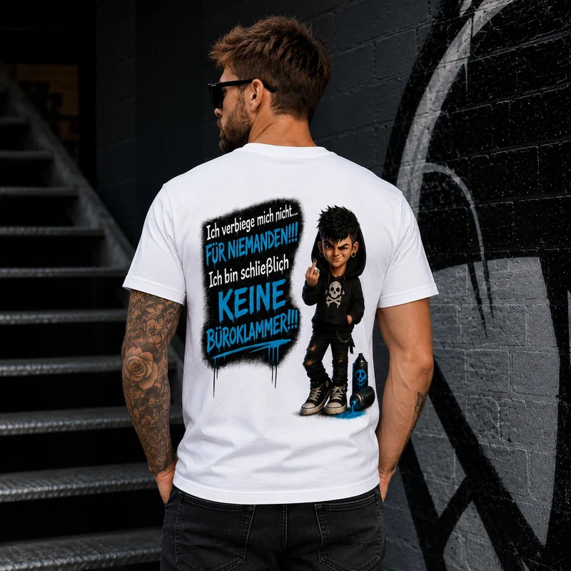 Statement T-Shirt Ich verbiege mich nicht... männlich Frontprint & Backprint Unisex