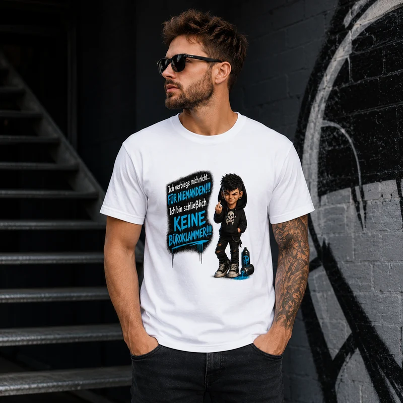 Statement T-Shirt Ich verbiege mich nicht... männlich Frontprint & Backprint Unisex