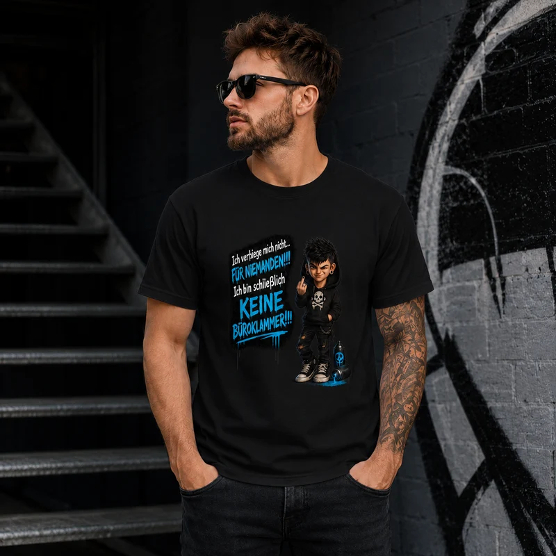 Statement T-Shirt Ich verbiege mich nicht... männlich Frontprint & Backprint Unisex