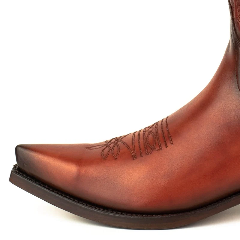 Country- und Western-Cowboystiefel 1920 aus Leder in Orange für Herren und Damen
