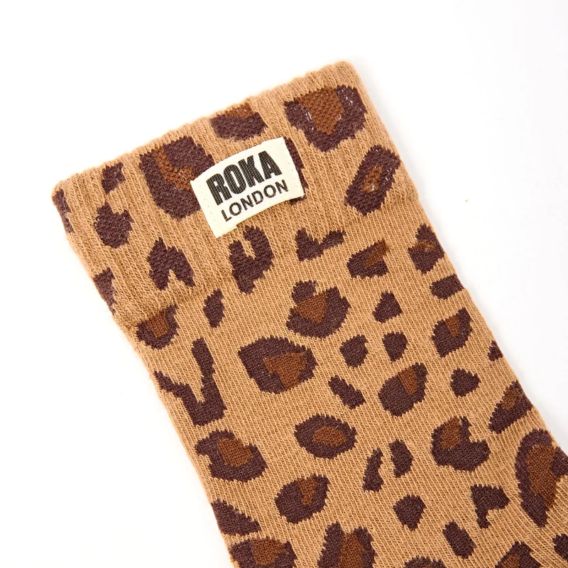 ROKA Wimbledon Bio-Baumwollsocken | Savannah Leopard Sand
