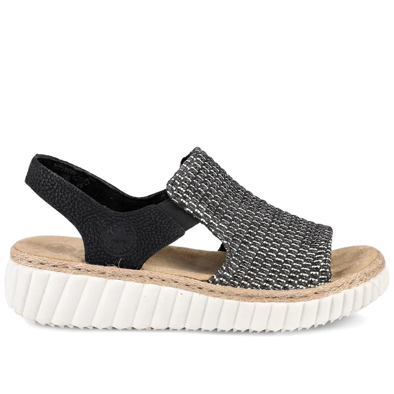 Rieker Extra Wide Antistress Slip On Sandals - RKR43082 / 330 733 - Black Multi