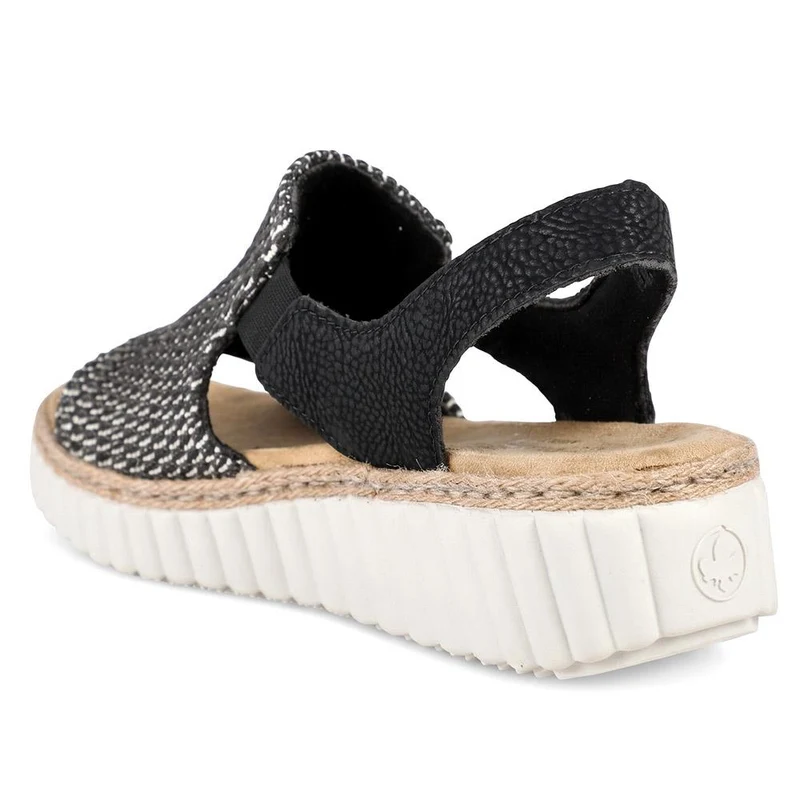Rieker Extra Wide Antistress Slip On Sandals - RKR43082 / 330 733 - Black Multi