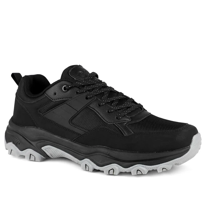 Memory Foam Lace Up Walking Trainers - SUNCH44002 / 330 291 - Black