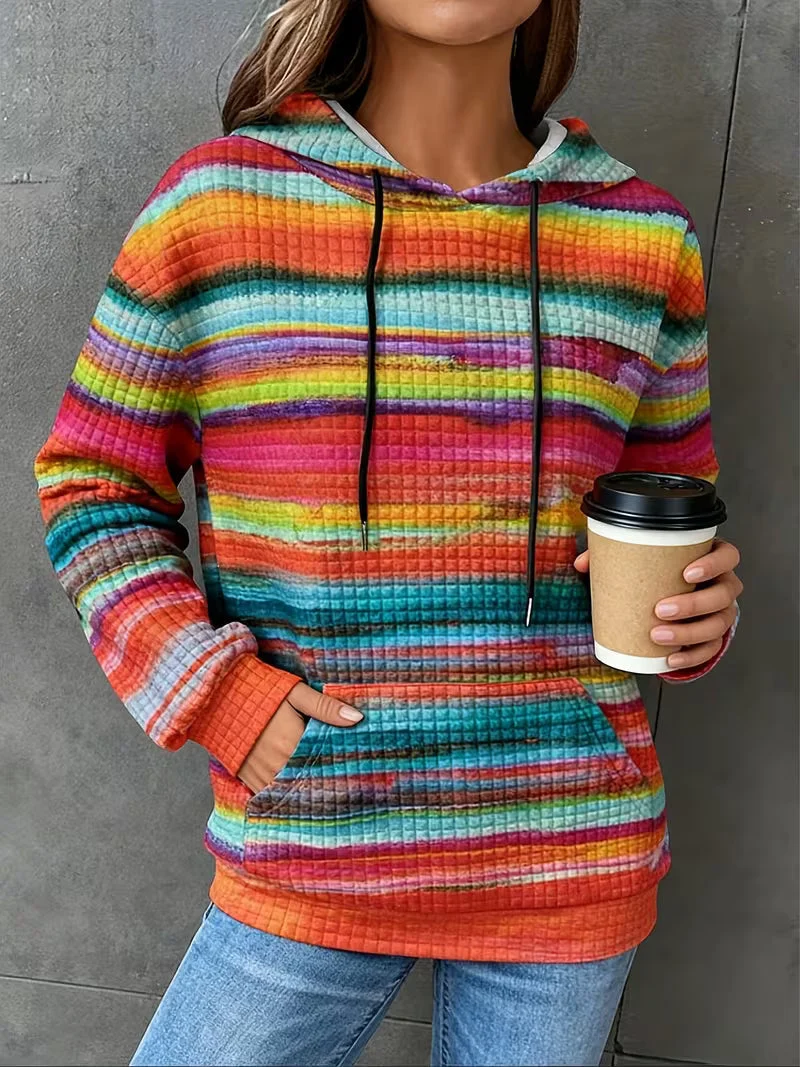 Leoiza – Kapuzenpullover MIT Regenbogenmuster