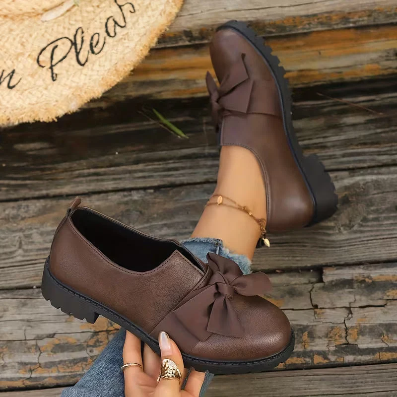 Nargiza - Elegante Loafer Mit Schleife Runder Zehenpartie Und Klobiger Sohle