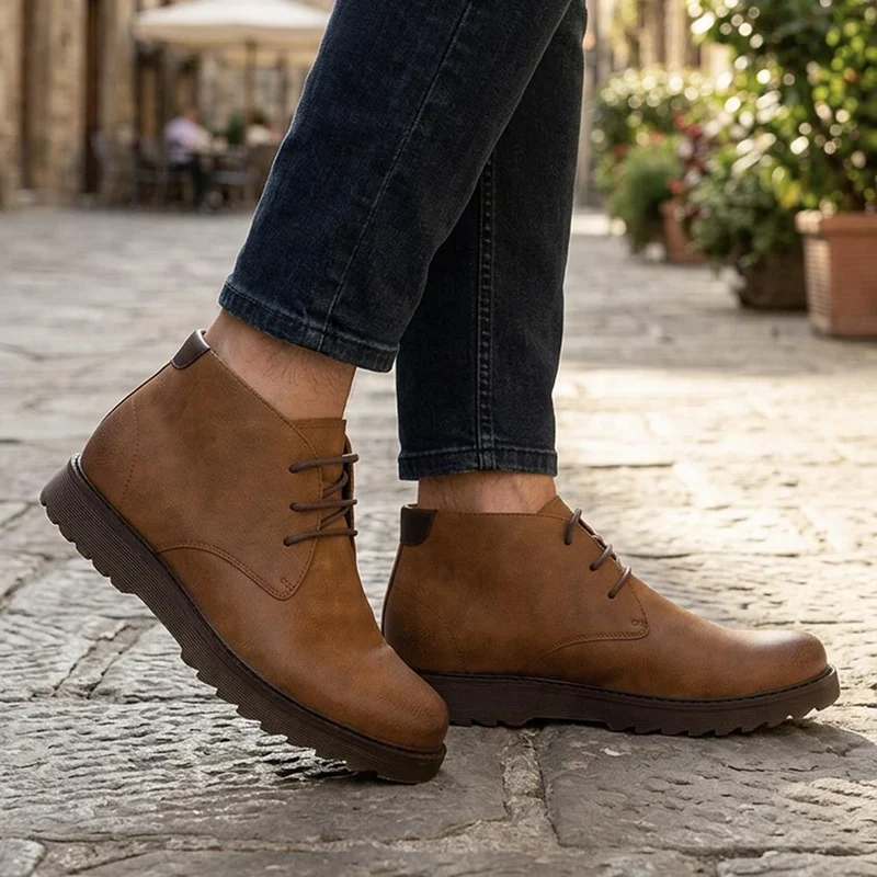 Wide Fit Lace Up Chukka Boots - XINGH44004 / 329 924 - Tan