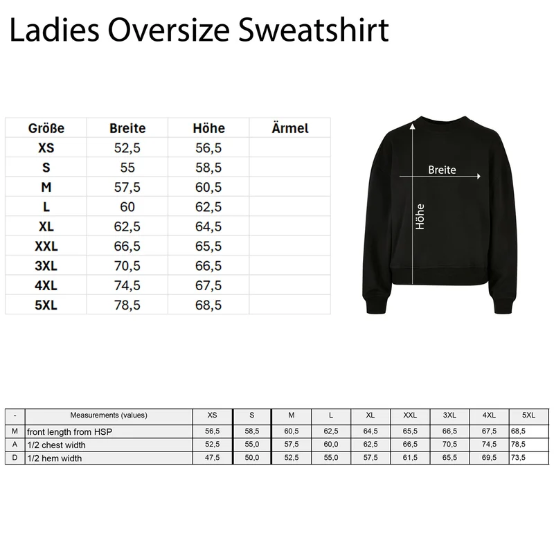 Ladies Oversized Sweatshirt - Leo Lips