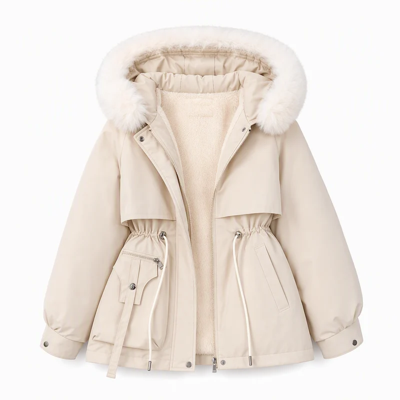 Wenqing – Winterjacke Mit Kapuze Aus Kunstfell