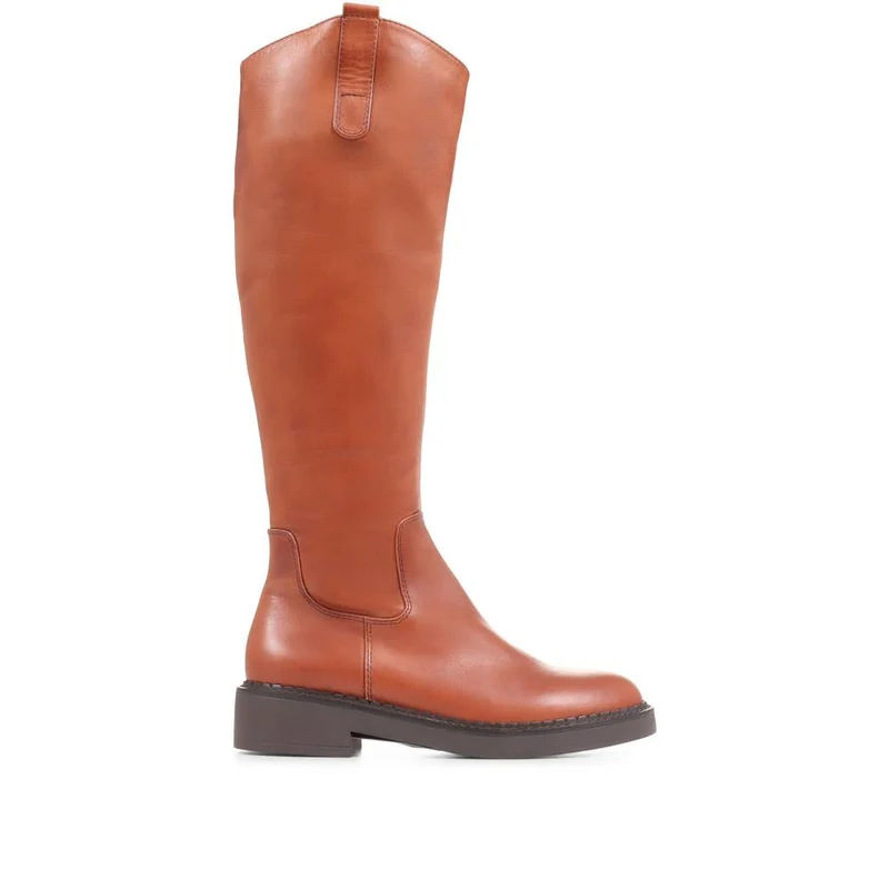 Sebastiana Leather Knee High Boots - SEBASTIANA / 322 840 - Tan