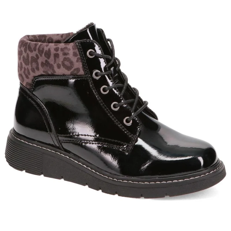 Wide Fit Patent Ankle Boots - WBINS40147 / 326 114