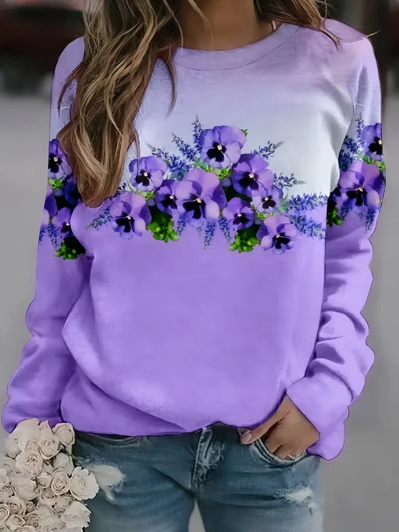 Elif – Langarm-sweatshirt MIT Blumenmuster