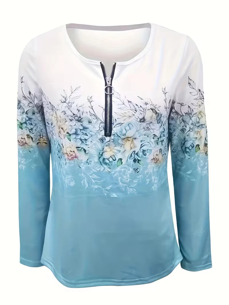 Tishna – Elegantes Oberteil Mit Grafischem Blumenmuster