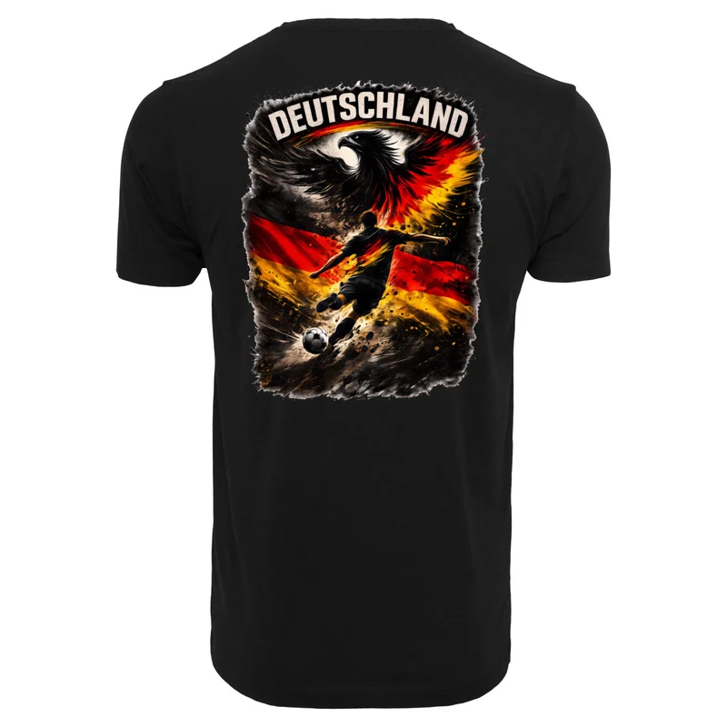 Deutschland T-Shirt Unisex – Fußball Fan-Shirt mit Front- und Backprint