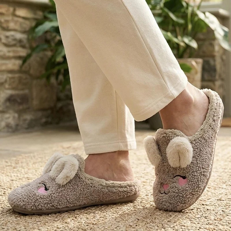 Soft Fleece Bunny Slippers - RELAX44001 / 330 193 - Natural