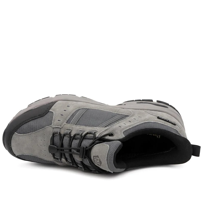 Wide Fit Rugged Lace Up Walking Trainers - BOJIE44007 / 330 293 - Grey