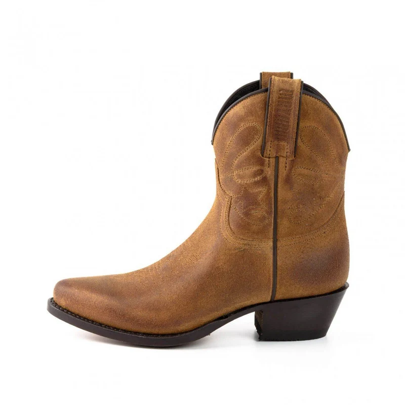Damen-Cowboy-Country- und Western-Stiefeletten 2374 aus Kamelleder