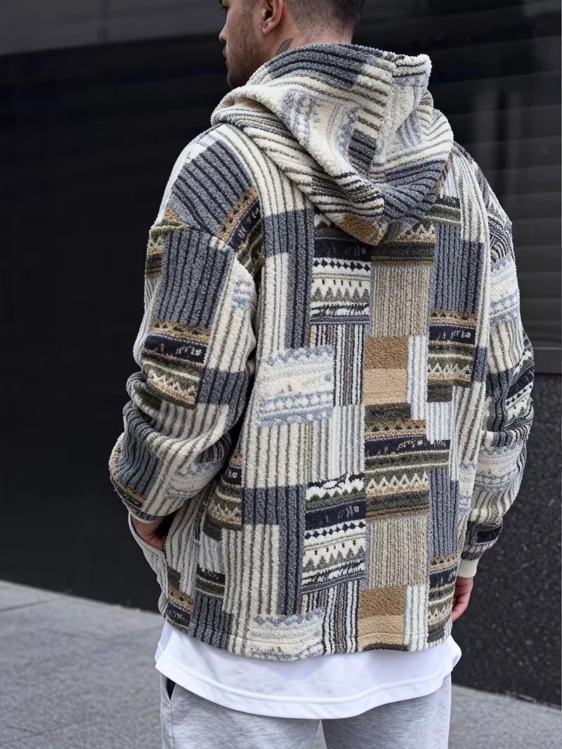 Silvain – Bedrucktes Kapuzen Sweatshirt Mit Reißverschluss