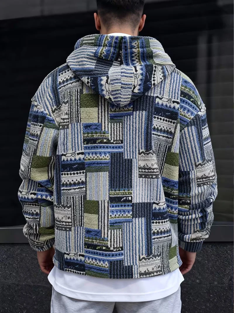Silvain – Bedrucktes Kapuzen Sweatshirt Mit Reißverschluss